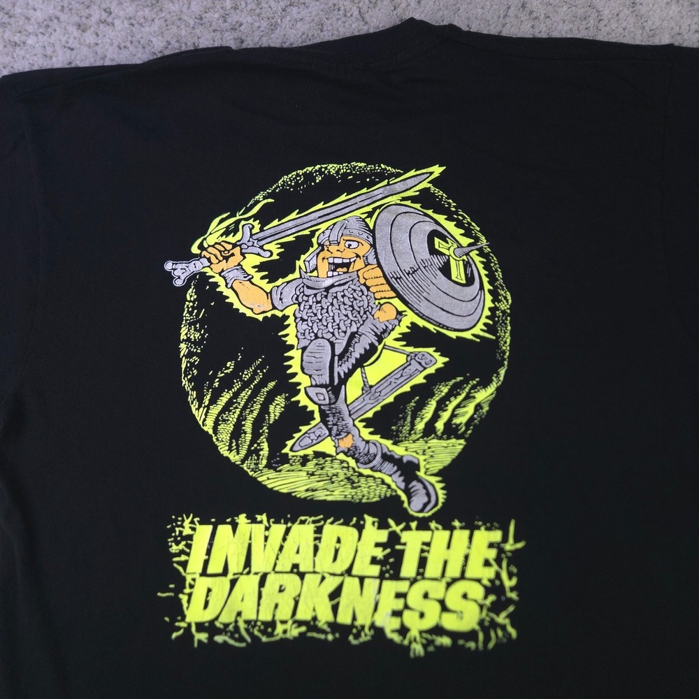 VTG Warlords Of Yar T-Shirt Mens Large Game Invade The Darkness Black Short Slv